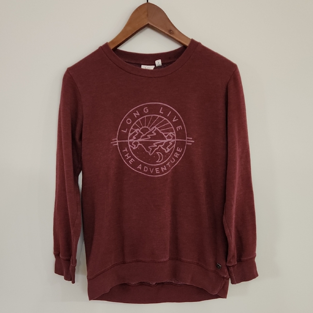 tentree Women's Maroon Adventure Crew Neck Sweater